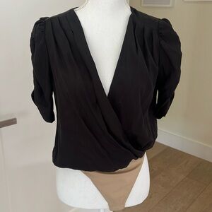Amanda Uprichard black blouse bodysuit